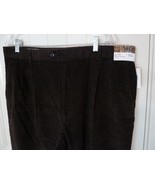 Blue Pronto Uomo Mens Pleated Cuffed Brown 100% Cotton Corduroy Pants Si... - $36.39 CAD