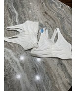set of two girls sports bras white size medium brand new with tags - $15.72