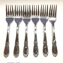 6 Salad Forks DANUBE by Hampton Silversmiths Stainless Flatware EXCELLEN... - £15.56 GBP