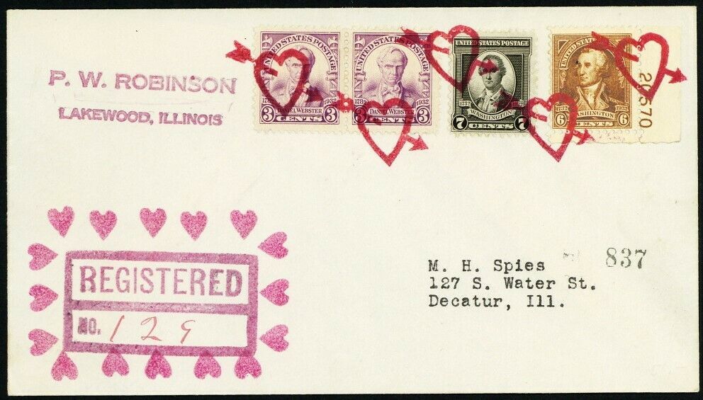 Primary image for Arrow Through Heart in Red Fancy Cancel Registered Cover - Stuart Katz