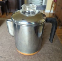 Vintage Revere Ware 4 Cup Coffee Pot Pre 68 Double Ring Riverside CA Com... - £23.19 GBP