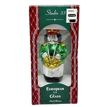 Studio 33 Christmas Soldier Blown Glass Tree Ornament 1997 European Style Glass - $12.82