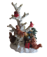 Broken Christmas Village Birch Tree Red Bird Squirrel Gifts Present Toy ... - $184.54 MXN