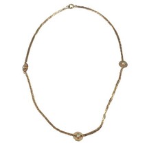 Vintage Goldtone White Rhinestone Choker Necklace - £6.17 GBP