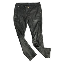 Marciano Guess Lamb Leather Low Rise Pants 4 Black Lined Skinny Pockets ... - $163.42