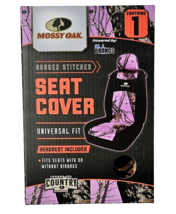 Mossy Oak Rugged Stitched Seat Cover Universal Fit Headrest Included Pink Camo - £31.49 GBP