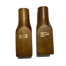 Vintage Wood Salt &amp; Pepper Shakers with Gold S &amp; P on Front 3.5 Inches Tall - £7.56 GBP