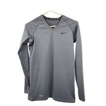 Nike Pro Combat Shirt Womens S Used Gray Black Fitted Long Sleeve 363938 - £11.04 GBP