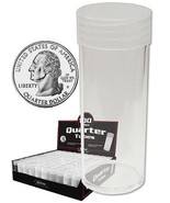 4 Round Coin Storage Tubes with Screw Caps - Penny - Nickel - Dime &amp; Qua... - $17.56 CAD