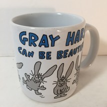 Gray Hares Coffee Tea Mug Cup Can Be Beautiful Aging Bunny Rabbits Carlton - £7.90 GBP