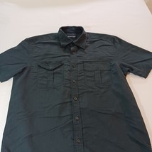 Kenneth Cole New York RN#58667 Men's Green Button Up Shirt Short Sleeve Size M image 7