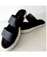 Free People Jeffery Campbell Black Leather Slide Sandals Women 8.5 M Com... - $28.45