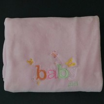 Northpoint Pink Baby Girl Fleece Blanket Lovey Butterflies Flowers - $19.31