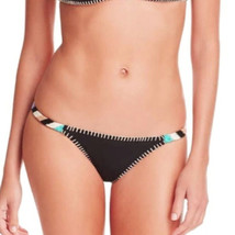 ale Alessandra Crochet Side Bikini Bottoms Medium 6 8 Black Bold Stitching NWT - £39.68 GBP