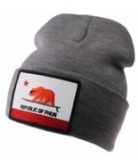 Team Phun Gray Republic Of Phun California Bear Surfing Fold Cuff Knit B... - £10.15 GBP