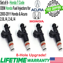 OEM Honda x4 8-Hole Upgrade Fuel Injectors For 2003-2011 Honda Element 2.4L I4 - £64.94 GBP