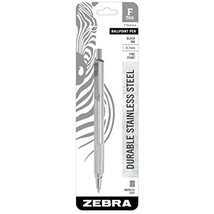 Zebra F-701 Stainless Steel Ballpoint Retractable Pen, Black Ink, Fine Point, PK - £31.27 GBP