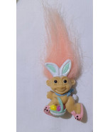 VTG 1980’s Russ Wacky Wabbit Easter Bunny 3” Troll Pin Brooch Peach Hair... - $10.44