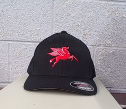 Flexfit Mobil Gas Oil Pegasus Flying Horse Embroidered Ball Cap New - $25.49