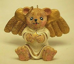 Whimsical Christmas Angel Bear Resin Figurine Xmas Tree Holiday Shelf Decor - £10.24 GBP