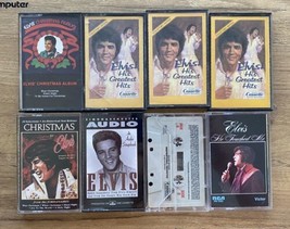 (8) ELVIS PRESLEY Cassette Tape Lot Christmas Album Greatest Hits 1-3 Scrapbook - £20.89 GBP