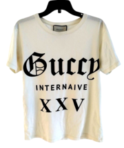 Women’s Authentic Gucci Pale Yellow Guccy Internaive XXV T-shirt Small (S) - £279.98 GBP