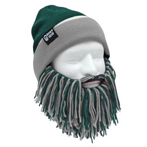 Beard Head Philadelphia Eagles Green Grey Knit Football Bearded Mask &amp; Hat - £23.59 GBP