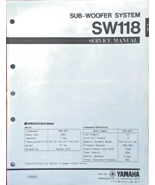 Yamaha SW118 Sub Woofer Speaker System Original Service Manual Booklet 1... - $27.79 CAD