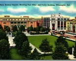 Aerial View Rodney Square Wilmington DE Delaware UNP Unused Linen Postca... - $4.90