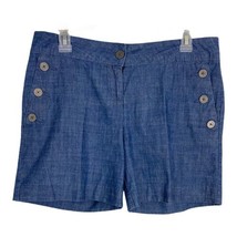 The Limited Womens Shorts Size 4 Blue Chambray Button 5.5&quot; Inseam norm core - £12.43 GBP