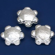 Flower Disc Beads Silver Plated Beading 15mm Approx 3 - £28.32 GBP
