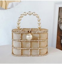 Zebra Pattern Diamonds Basket Evening Clutch Bags Women Purses Preal Beaded Meta - £64.84 GBP