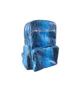 Dark Blue Grey Snakeskin Leather Backpack - $480.20 CAD