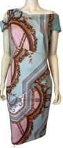 Ted Baker Teal, Pink, Brown, Gray Print Sleeveless Dress Lined Size 4, NWT - £75.65 GBP