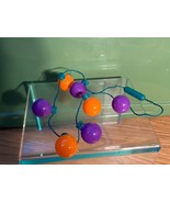 NEW Universal Studios Mardi Gras Light Up Necklace Purple Orange Balls W... - $19.14 CAD