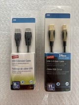 Staples Lot Of 2 USB Cables - New Sealed - $10.00