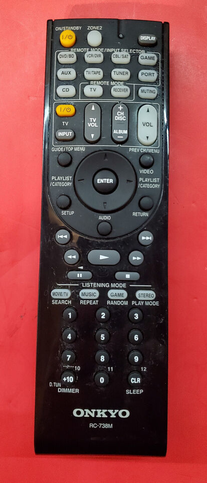 Genuine Onkyo RC-738M Reciever Remote TX-SR607 HT-RC160 HT-S7200 Tested Working! - $27.07