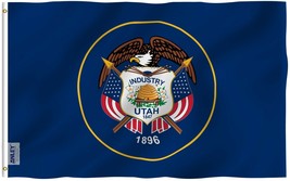 Anley Fly Breeze 3x5 Foot Utah State Flag - Utah UT Flags with Brass Grommets - £5.53 GBP