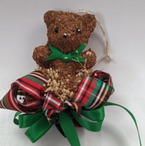 Brown Bear &amp; Ribbons Christmas Ornament - £4.01 GBP