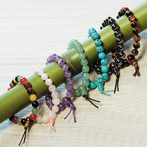 Set of 7 Smithsonian Gemstone Power Bracelets Jade, Amethyst, Hematite (JT2) - £23.46 GBP