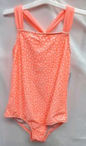Girls' Size Large Plus (10/12) Orange Polka Dot One Piece Swimsuit - Cat & Jack image 2