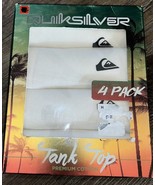 Quiksilver ~ Men&#39;s 4-Pack Tanks Tops Undershirts 100% Cotton White ~ M - $36.38 CAD