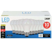 FEIT 9w LED Light Bulbs, 60w Equivalent, 800 Lumens Natural Day Light 5000K, 10  - £32.23 GBP