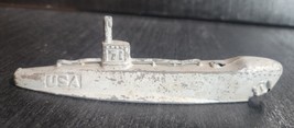 MANOIL VINTAGE 1940s LEAD TOY SUBMARINE M79  SS71 HOLLOWCAST BOW DAMAGE USA - $110.86 MXN