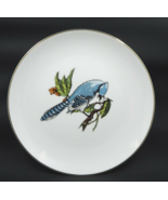 Neiman Marcus Blue Jay Dessert Plate Created by Fitz and Floyd Gold Trim - £10.37 GBP
