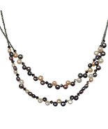 Lia Sophia Double Strand Pink White Gray Pearl Necklace Womens Costume J... - $19.88