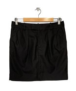 Gap Pleated Front Pocket Career Lined Zip Mini Skirt Black 4 - $27.06 CAD