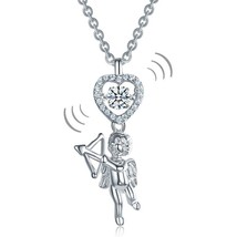 Love Angel Heart CROSSFOR (Authentic) Dancing Stone Kids Women Pendant Necklace - £100.81 GBP