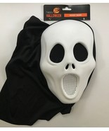 Halloween White Ghost Mask Scream Face Hooded Costume Ghostface Scary Co... - £14.63 GBP