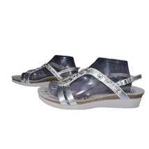 Abeo Women&#39;s Size WN 11 Silver Jeweled Sandals Comfort Ankle Strap Open Toe - $20.00